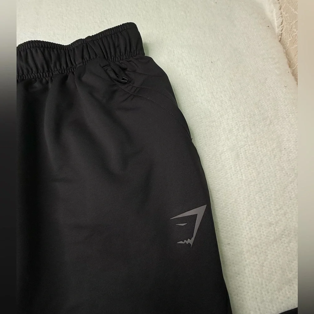 Gymshark Women's Black Taped Leg Adjustable Drawstrings Sweatpants Joggers Sz‎ M